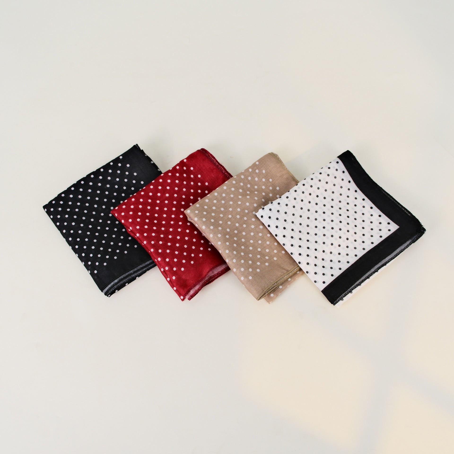 Polka Dot Faux Linen Square Hair Neck Sun Scarf