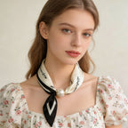 Ribbon Scarf with Magnetic Buckle and Square Letter Collar