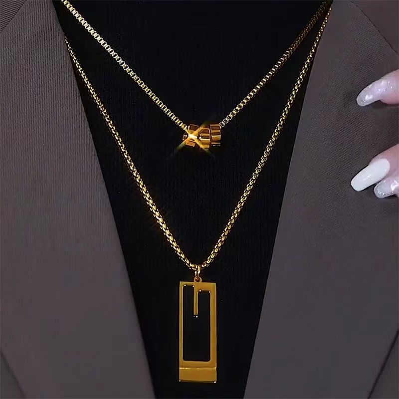 En Capas Largo Con Cadena Minimalista Collar con Colgante