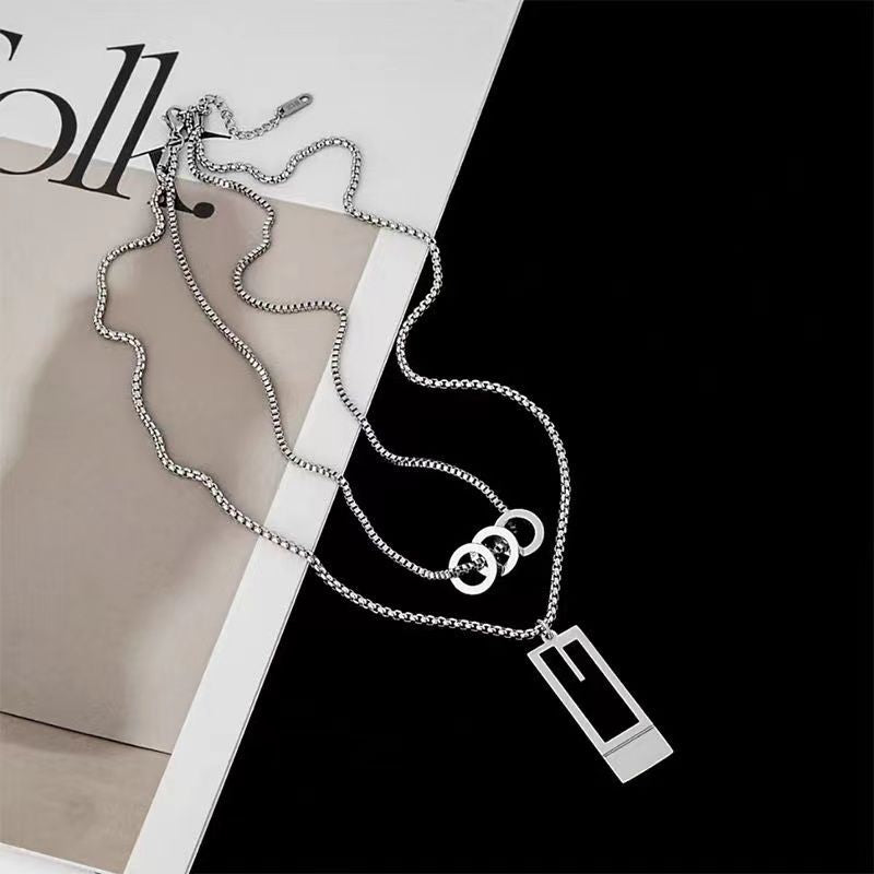 En Capas Largo Con Cadena Minimalista Collar con Colgante