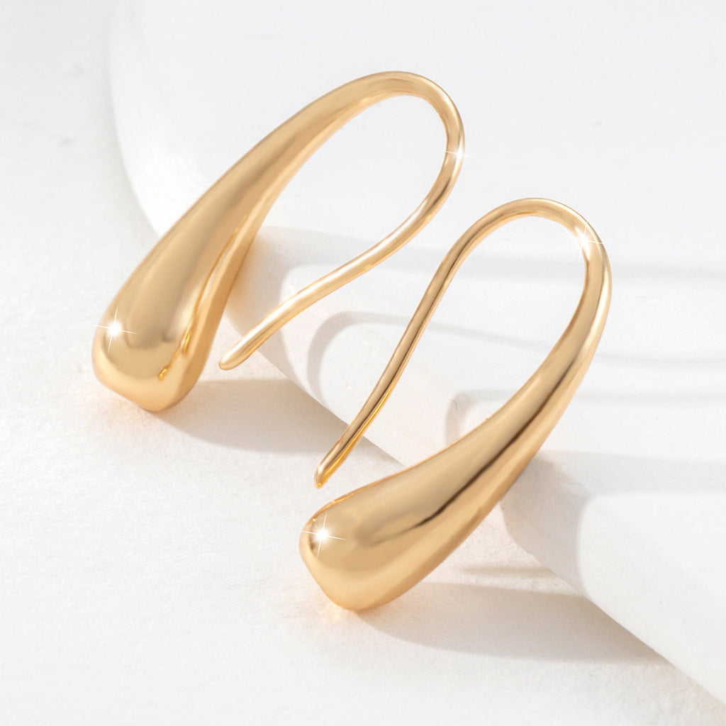 Geométrico Lágrima Polish Aretes de Aro