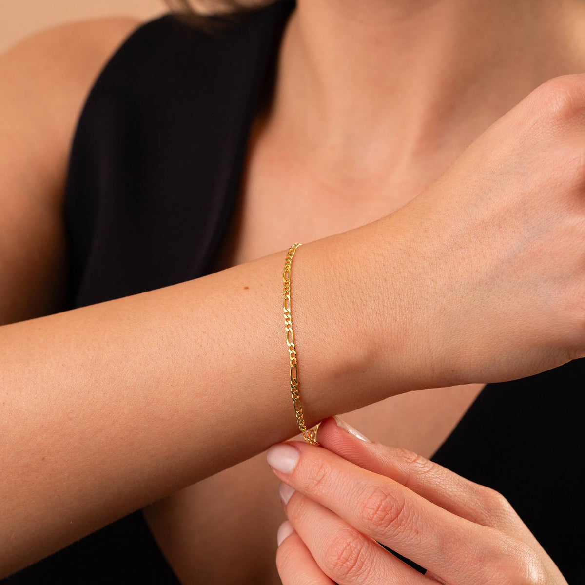 Minimalista Oro 18K Acero Inoxidable Pulsera de Cadena