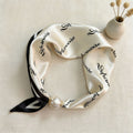 Magnetic Buckle Letter Square Neck Ribbon Scarf