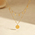Vintage Double Strand Colgante de Cruz Collar