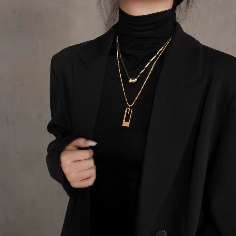 En Capas Largo Con Cadena Minimalista Collar con Colgante