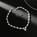 Cristal Corazón Perla Cuenta Gargantilla