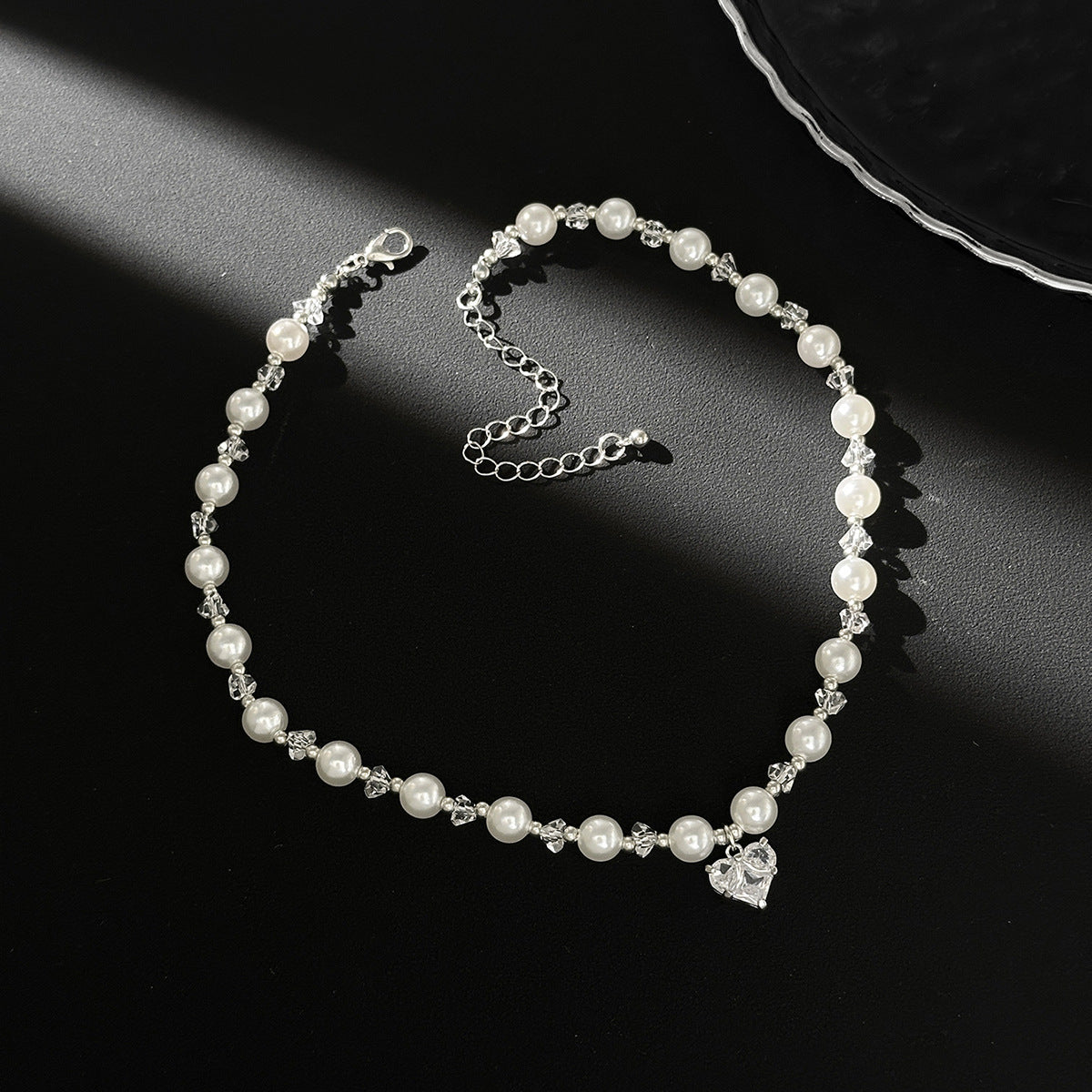 Cristal Heart Perla Cuenta Gargantilla