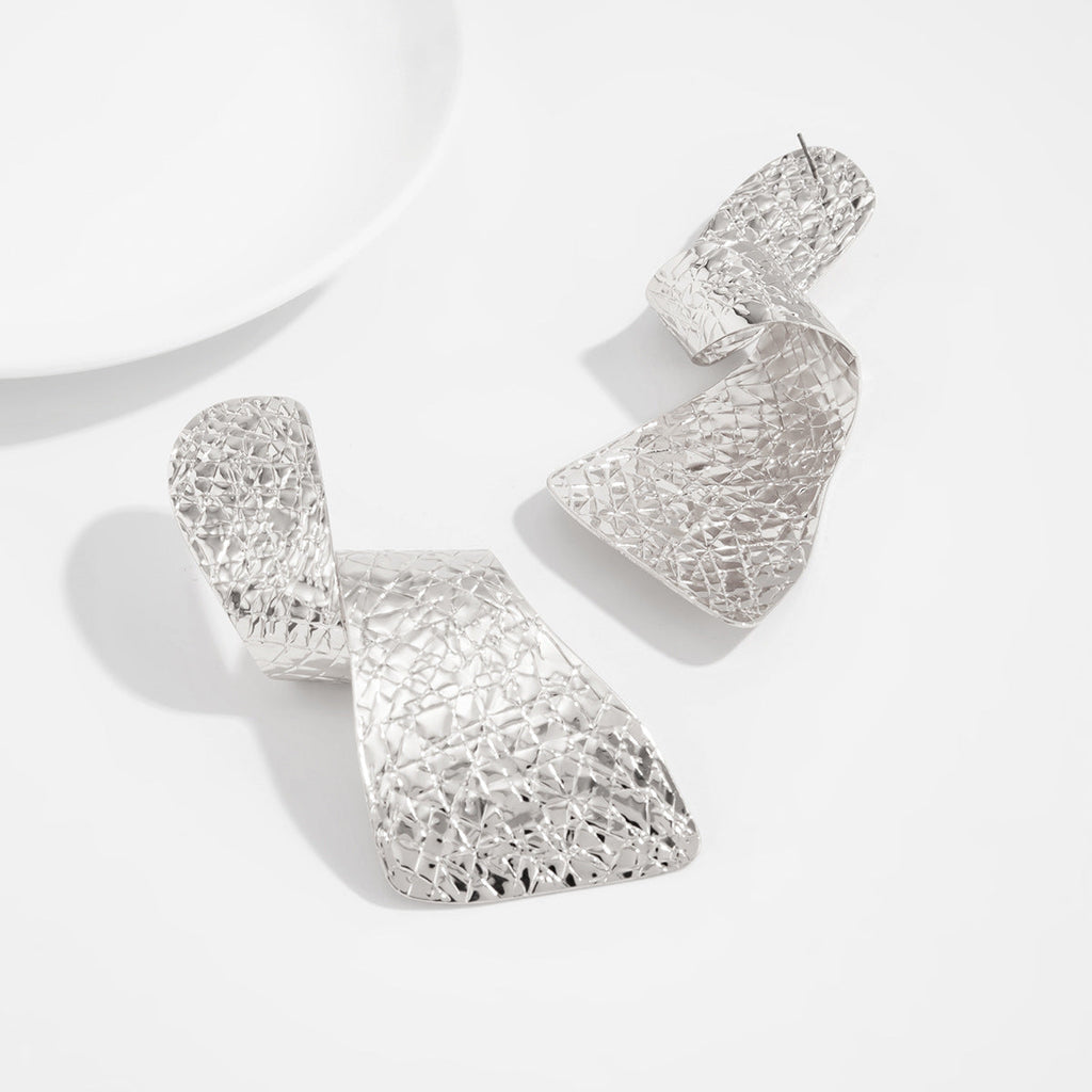 Minimalista Irregular Espiral Geométrico Aretes de Bolita