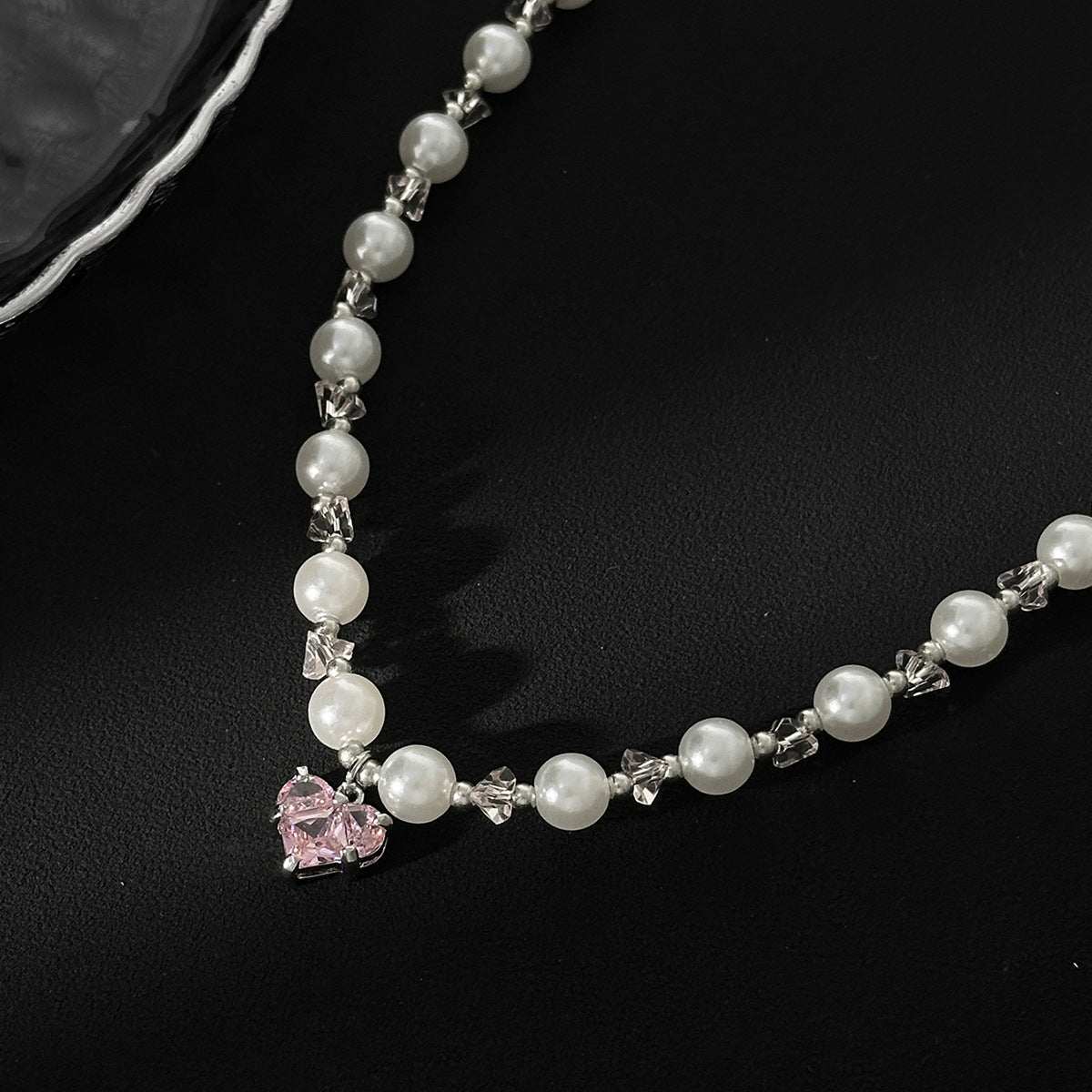 Cristal Heart Perla Cuenta Gargantilla