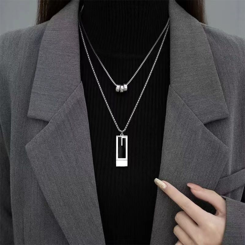 En Capas Largo Con Cadena Minimalista Collar con Colgante