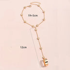 Corazón Dije Mano Espalda Con Cadena Pulsera-Anillo