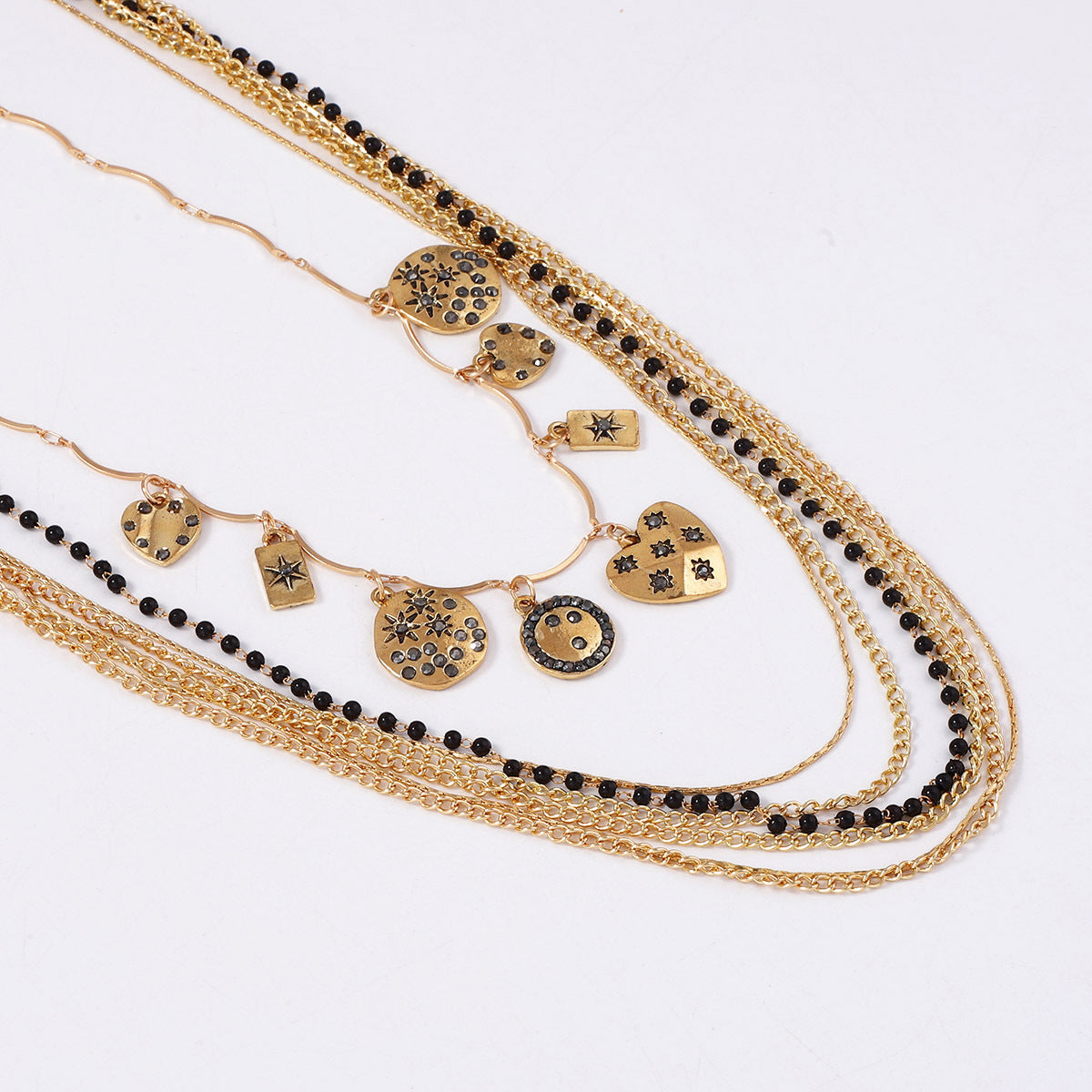 En Capas Cuenta Con Cadena Geométrico Charm Collar Statement