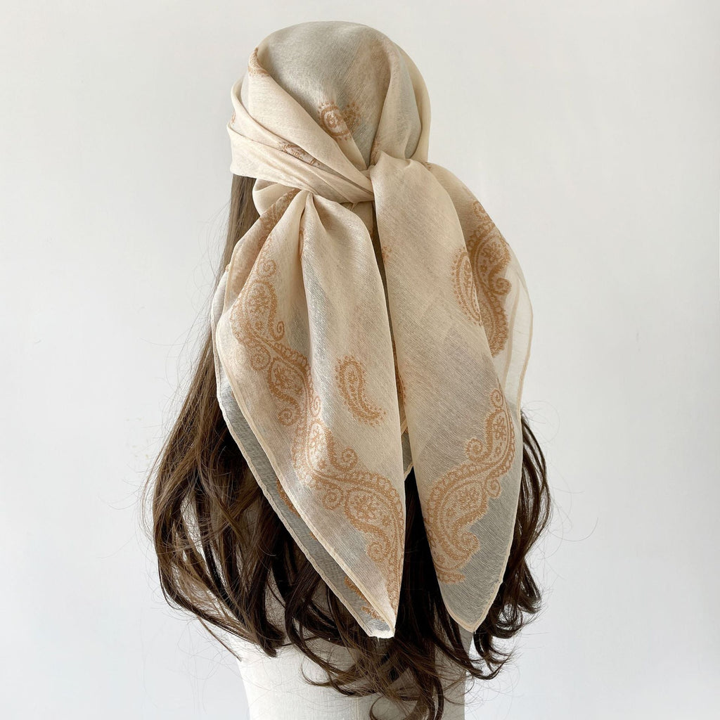 Paisley Print Large Square Retro Shawl Scarf