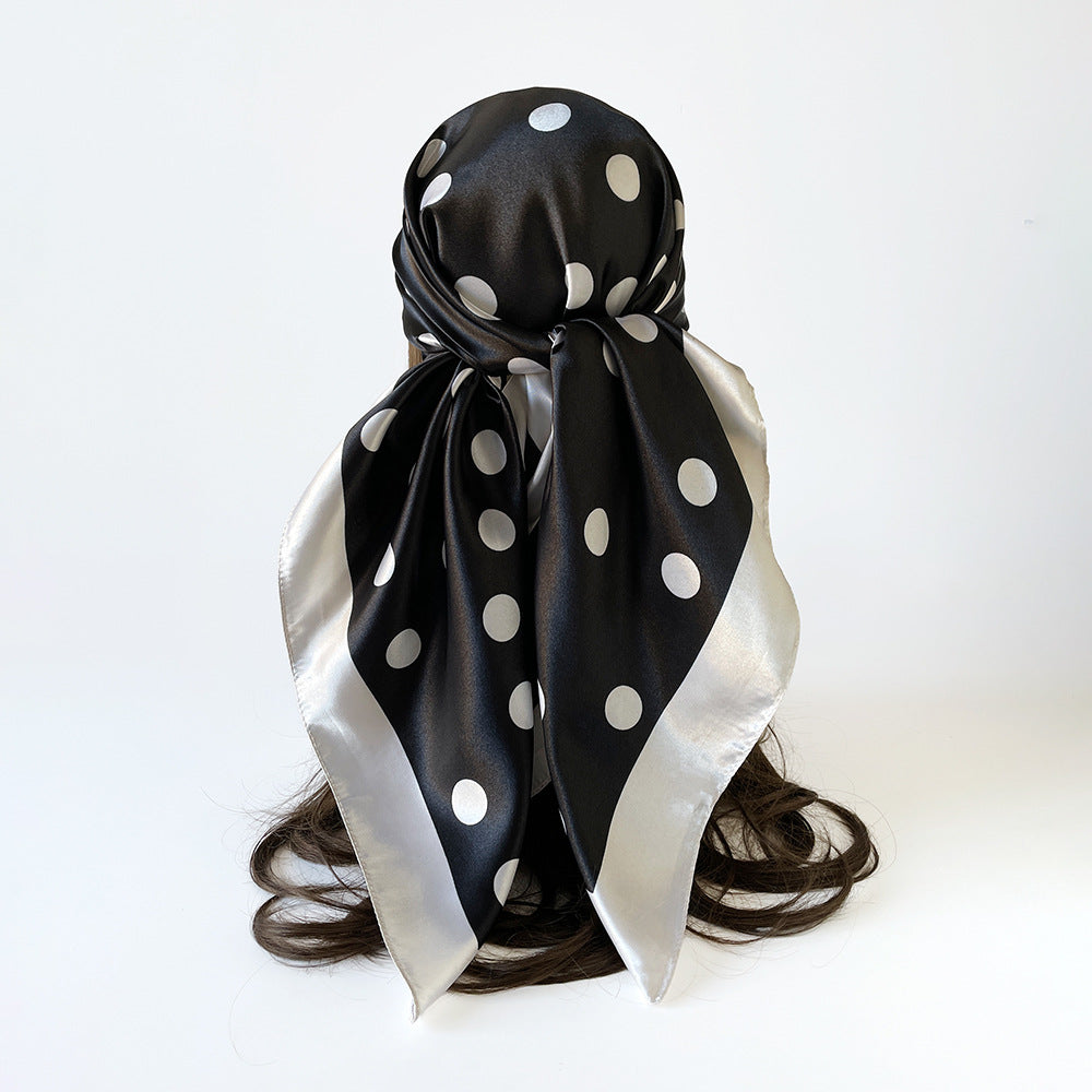 Minimal Polka Dot Square Head Neck Scarf