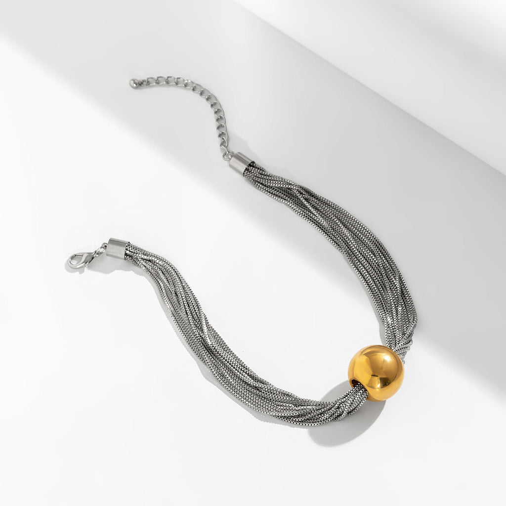 Bold Cuenta Pendant Choker En Capas Collar
