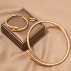 3 Pieza Llamativo Geométrico Conjunto de Pulsera, Anillo y Collar