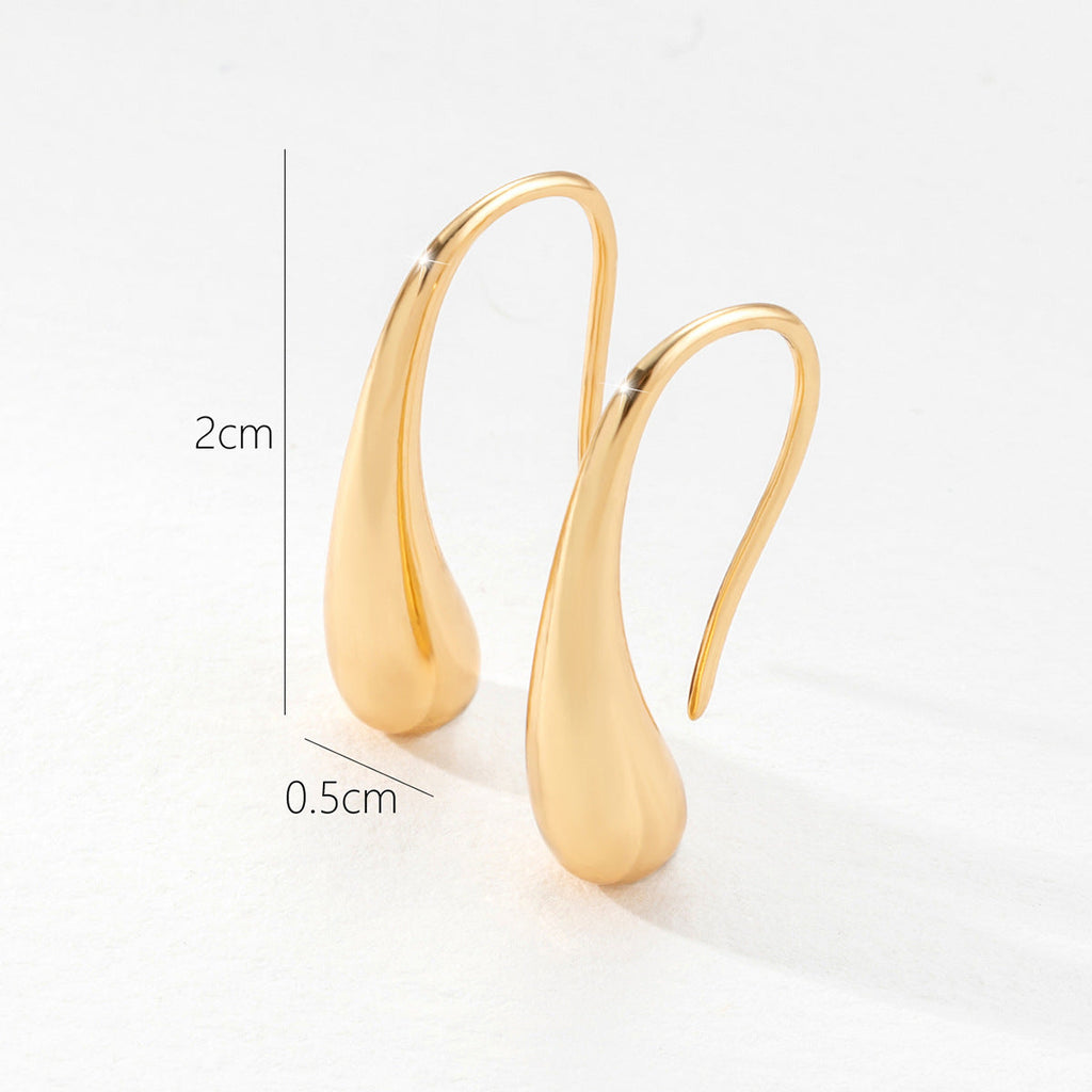 Geométrico Lágrima Polish Aretes de Aro