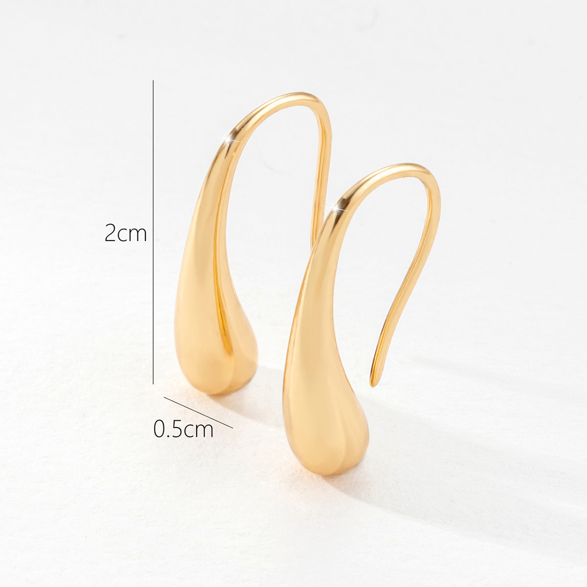 Geométrico Lágrima Polish Aretes de Aro