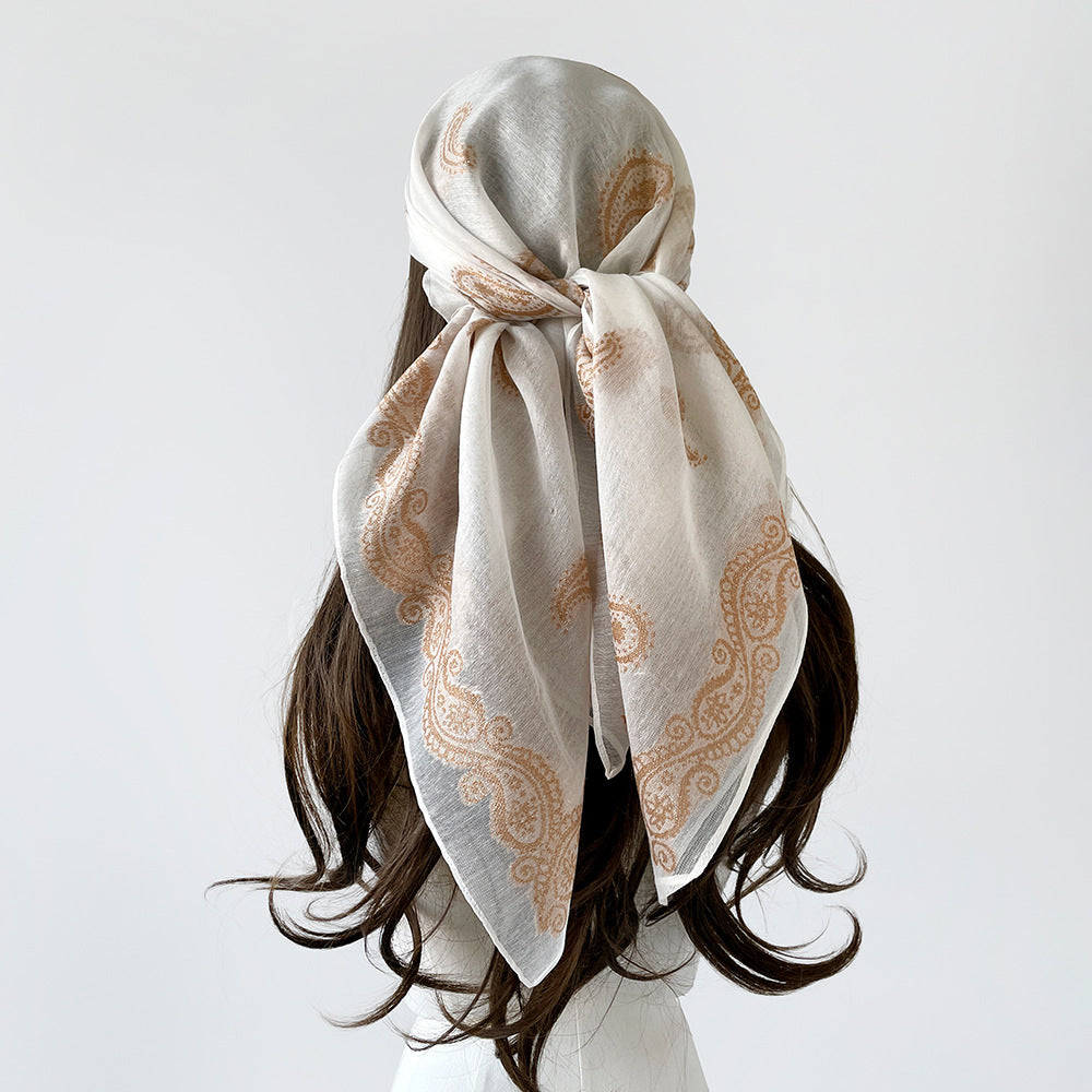 Paisley Print Large Square Retro Shawl Scarf