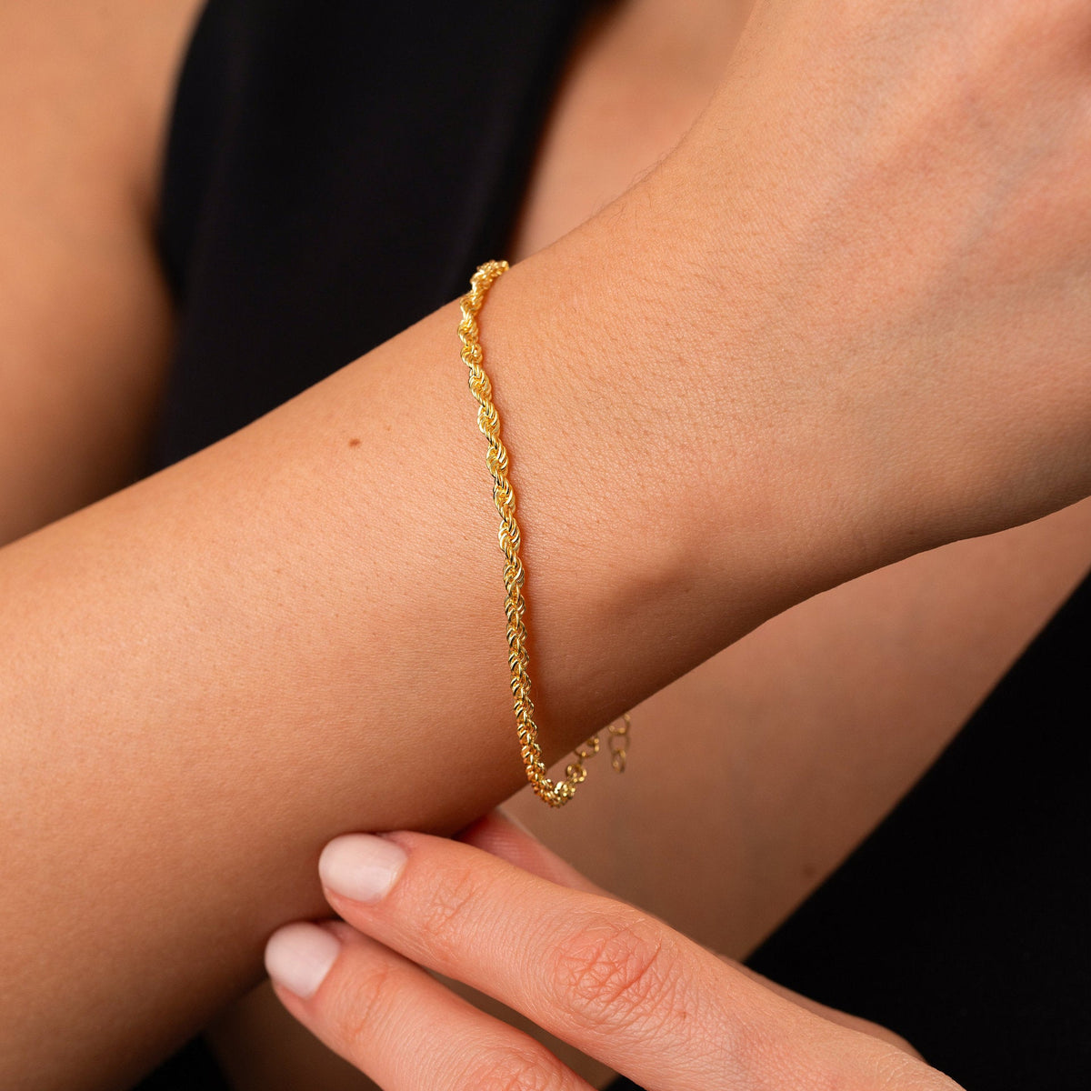Minimalista Oro 18K Acero Inoxidable Pulsera de Cadena
