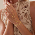 Sencillo Cuenta Con Detalle de En Capas Pulsera-Anillo