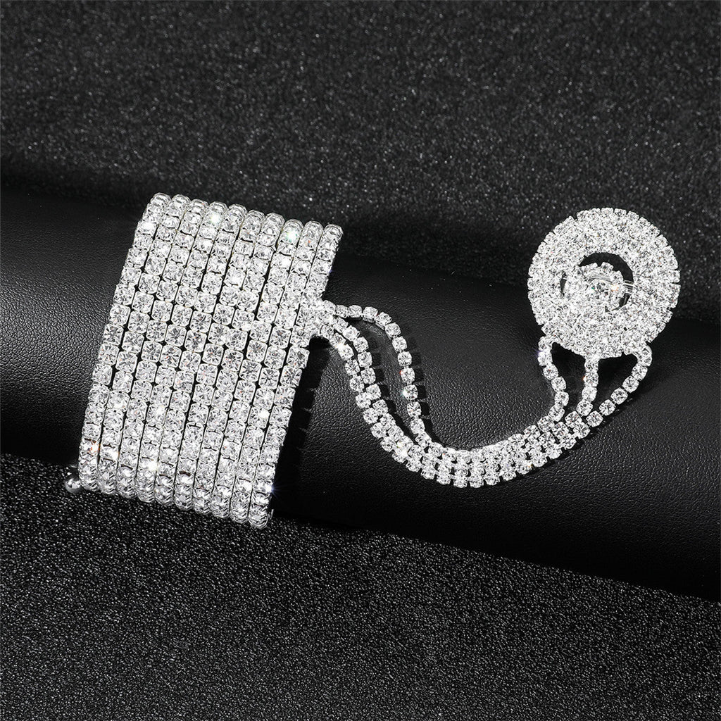 Multicapa Con Strass Elasticidad Pulsera-Anillo