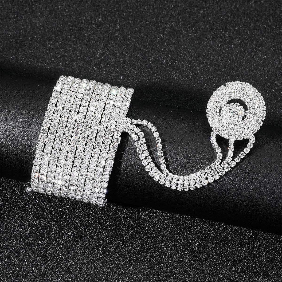 Multicapa Con Strass Elasticidad Pulsera-Anillo