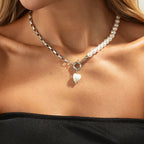 Cristal Corazón Perla Cuenta Gargantilla
