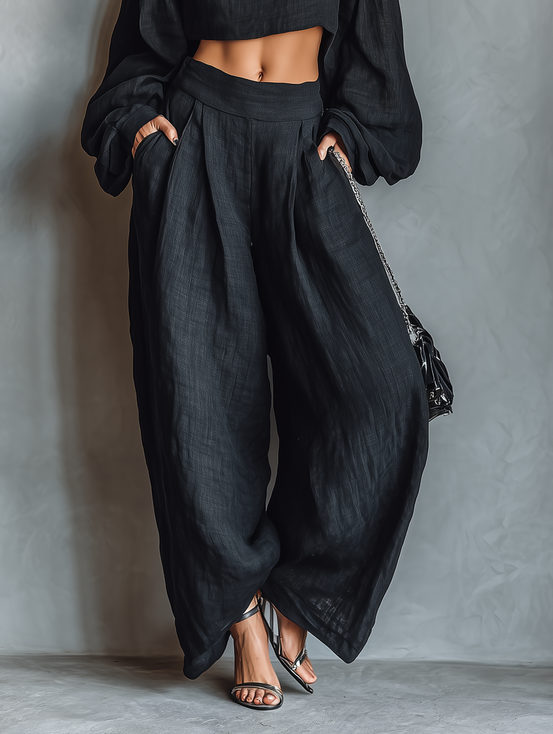 Tess™ | Set con spalle scoperte e pantaloni larghi