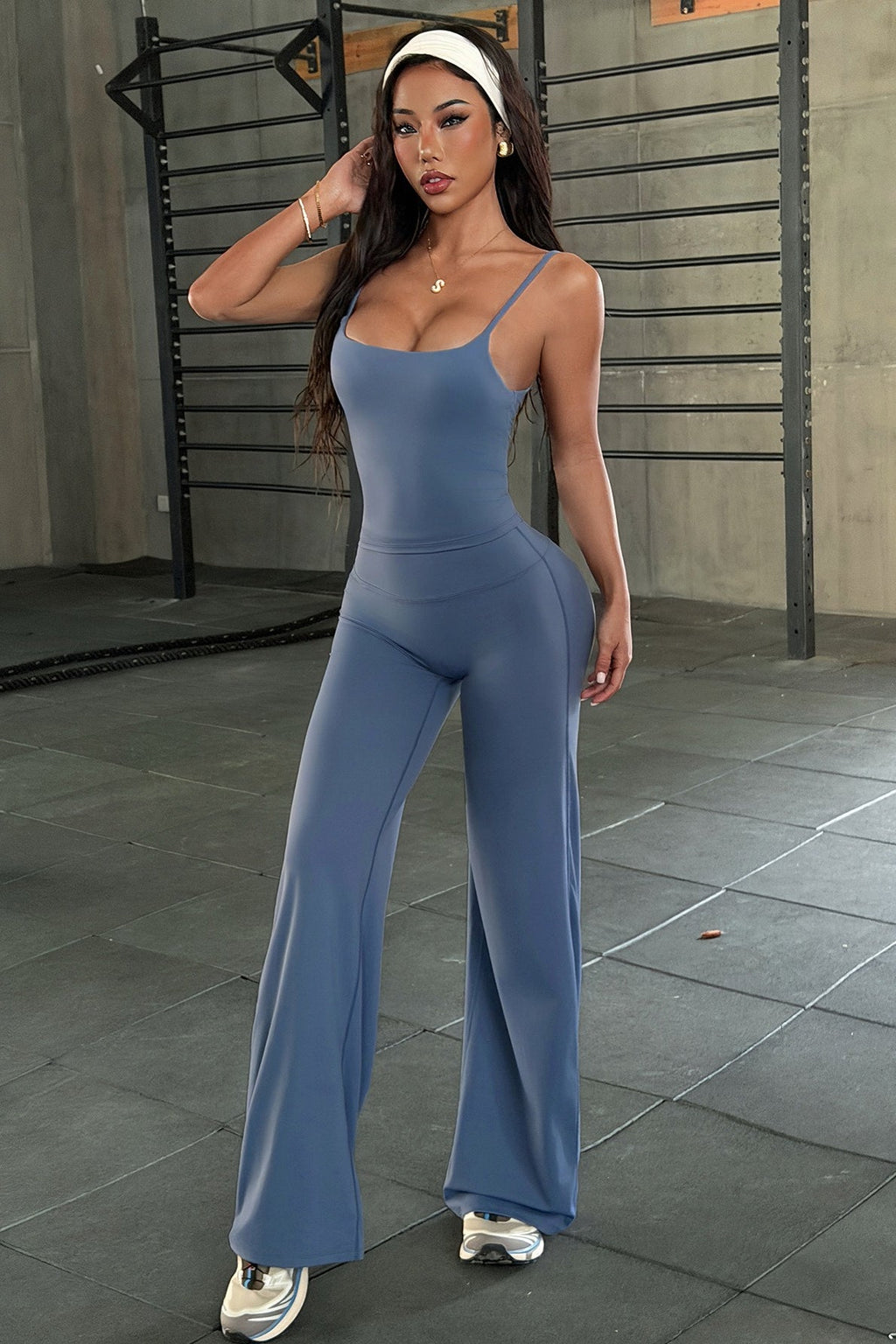 High Waist Flared Spaghetti Strap Pants Set