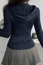 Fitted Longline Full Zip Hoodie