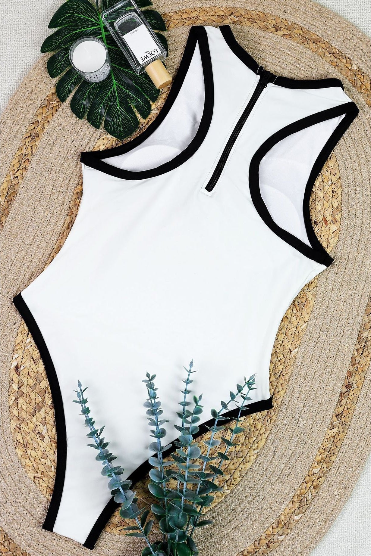Colorblock Slim Fit One Piece Swimwear