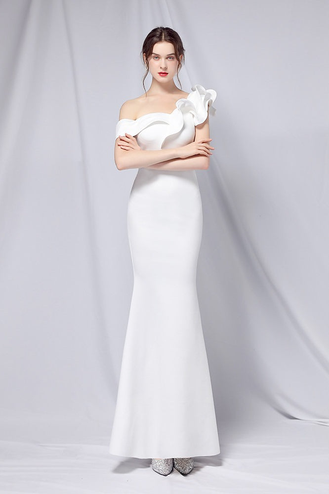 Hombros Descubiertos Sirena Vestido Maxi de Fiesta