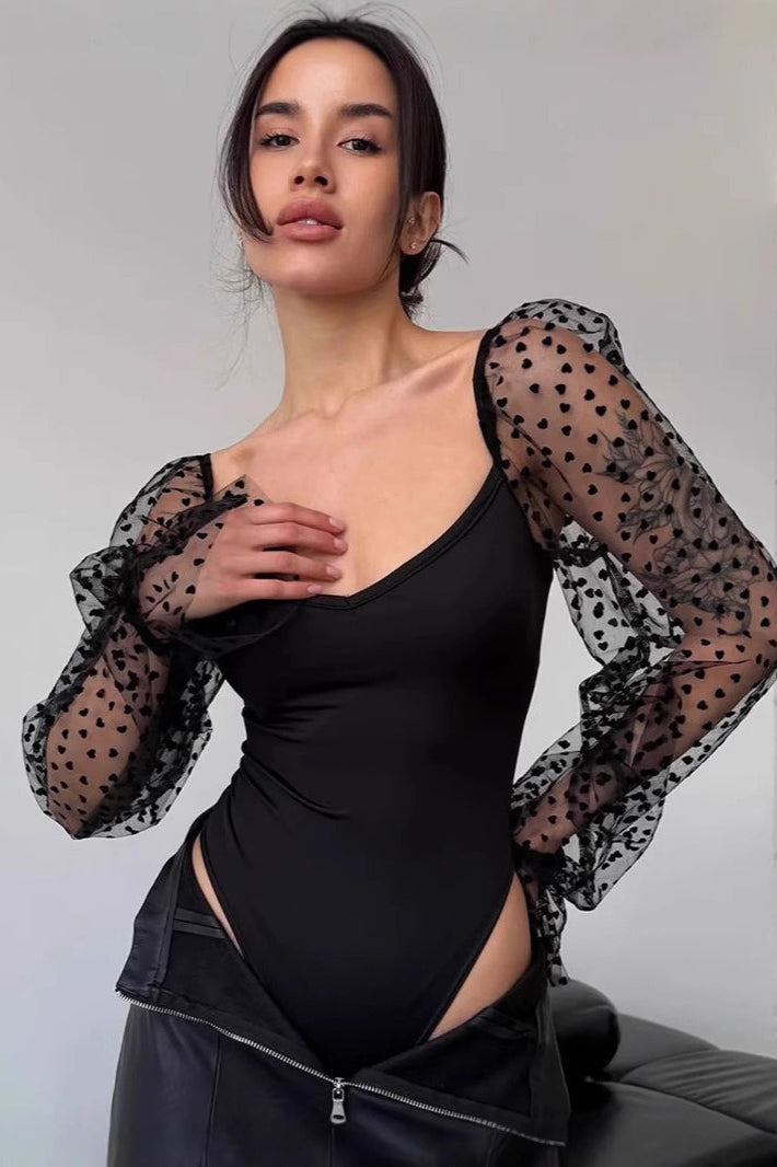Lunares Malla Shaping Blusa