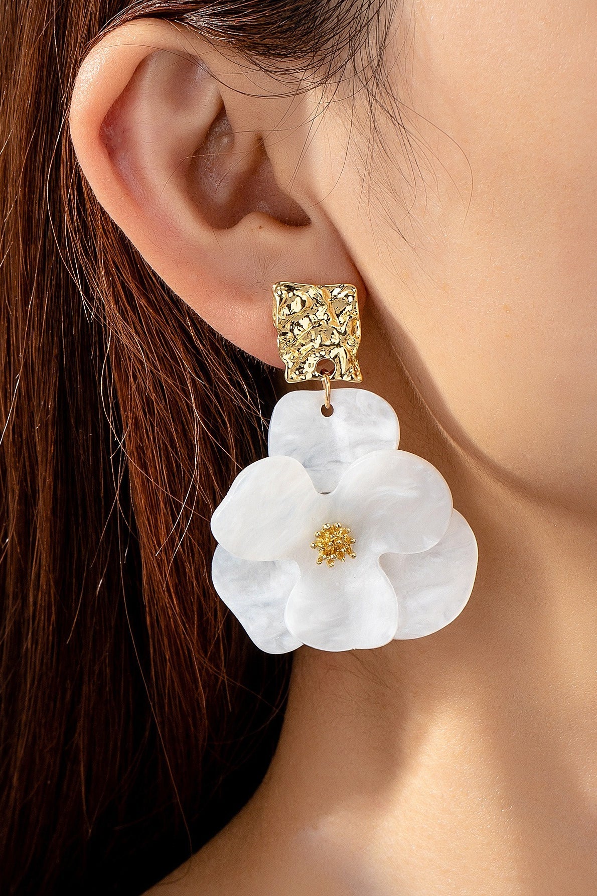 Vintage Floral Statement Aretes Colgantes