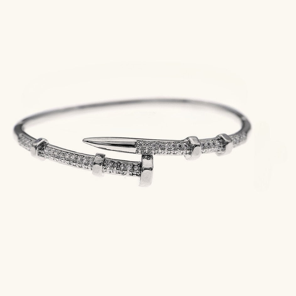 Con Estilo Único Circón Uña Abierto Brazalete