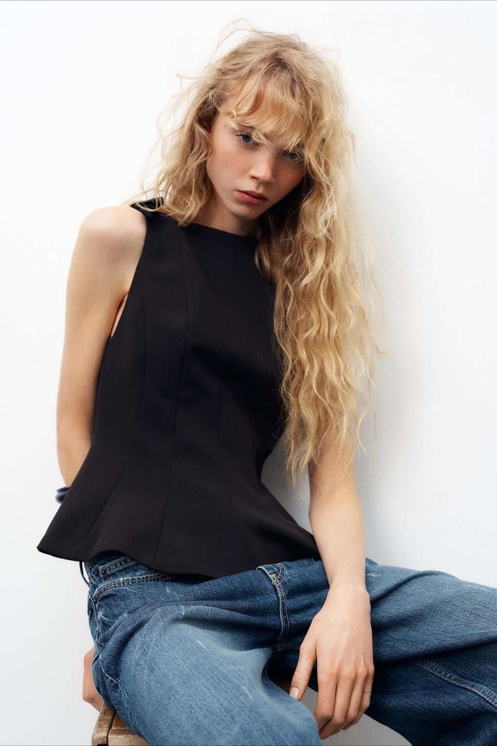Sweet Style Bow Detailed Hem Casual Tank Top