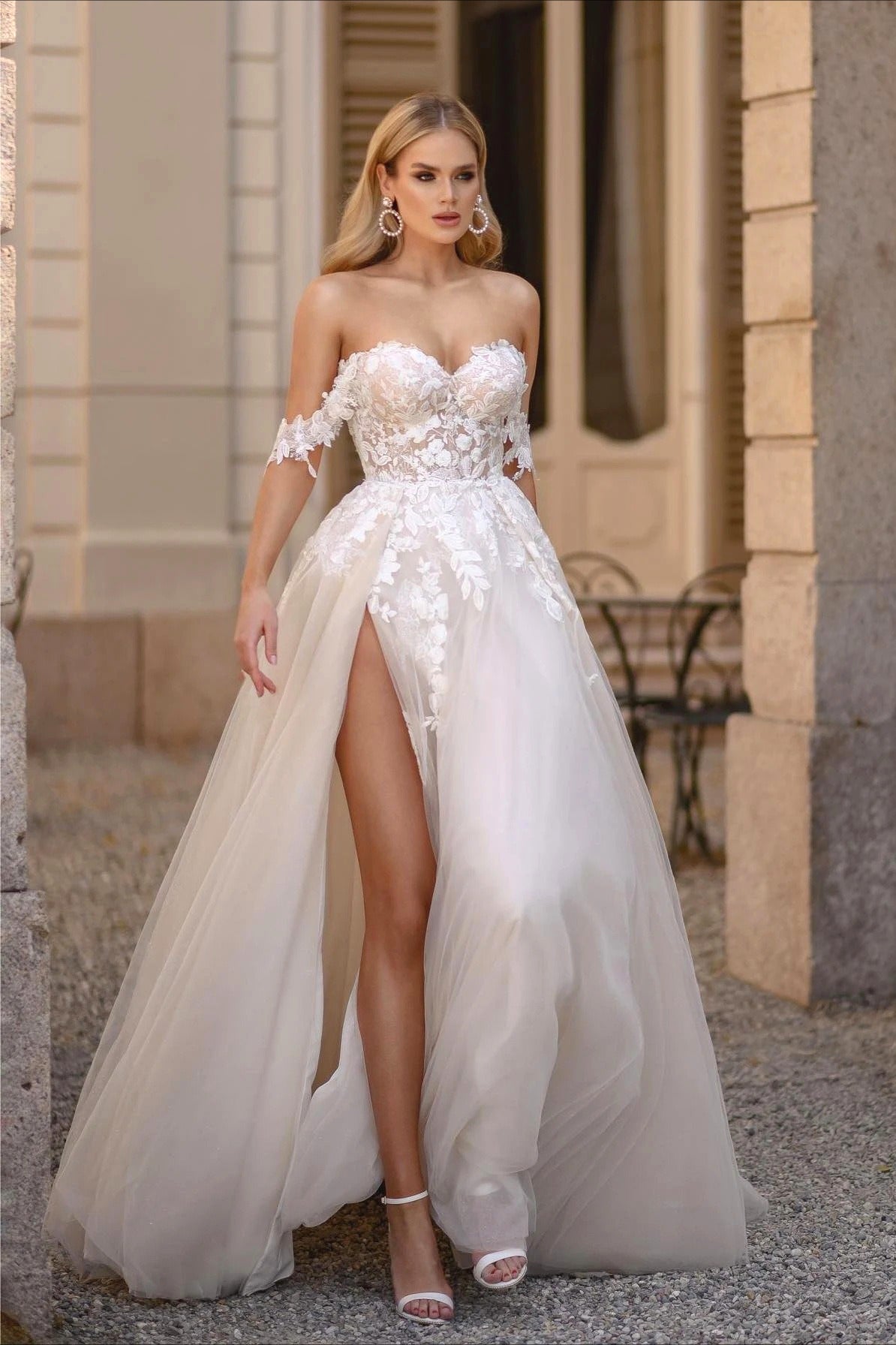 Mermaid Sheer Backless Lace Train Wedding Dress