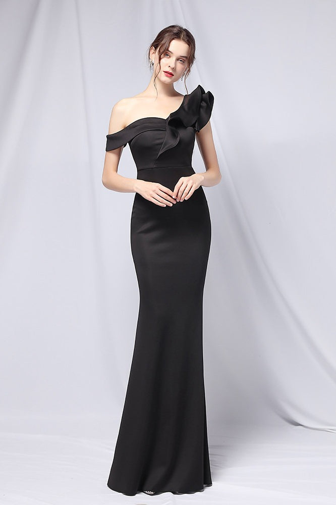 Hombros Descubiertos Sirena Vestido Maxi de Fiesta
