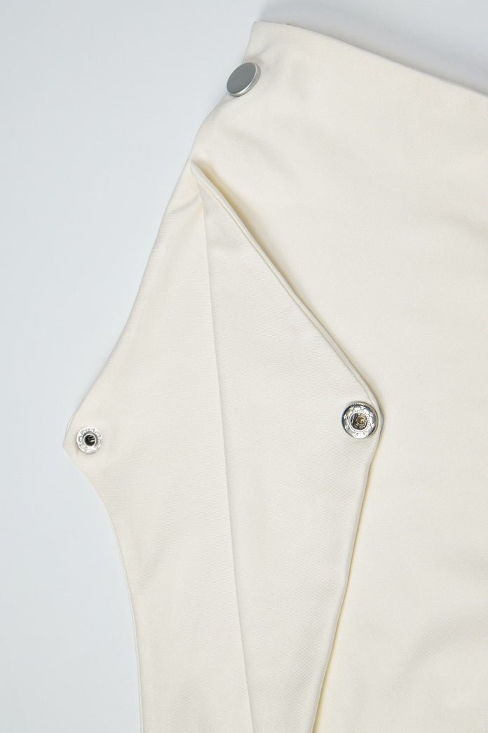 Minimal Draped Neck Ruched Waist  Tee