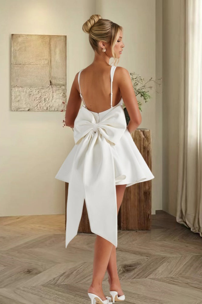 Vestido Corset Mini de Fiesta con Lazo Desmontable