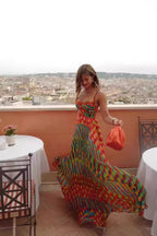 Printed Cami Vacation Maxi Boho Dress