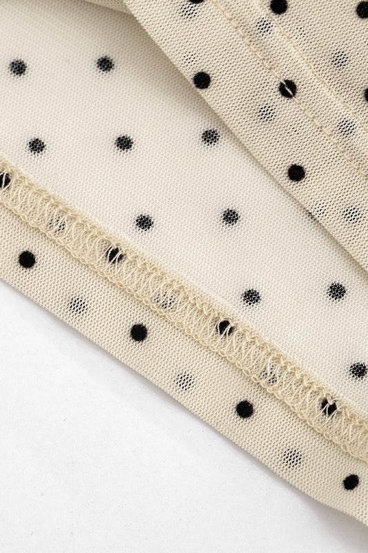 Low Rise Sheer Mesh Polka Dot A Line Skirt