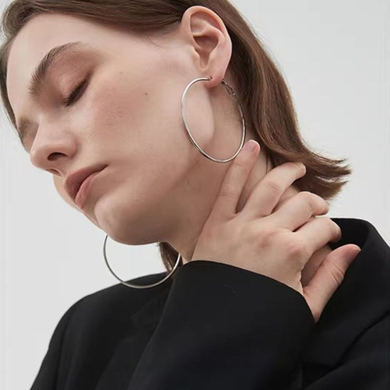 Oversize Acero de Titanio Aretes de Aro