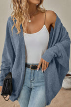 Longline Open Front Pocket Knit Cardigan