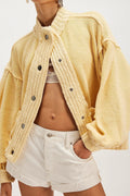 Chunky Funnel Neck Button Front Knit Cardigan