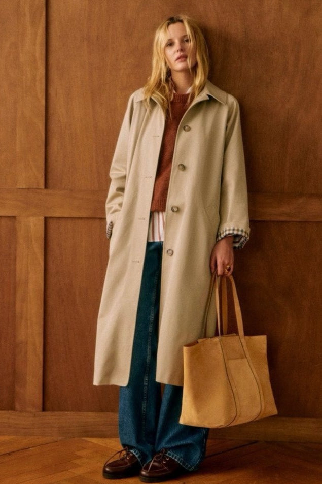 French Vintage Classic Long Overcoat