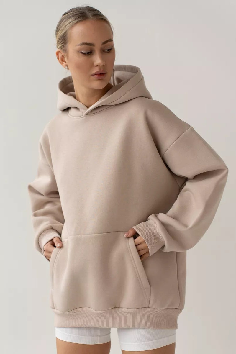 Sudadera Oversize Lisa con Capucha
