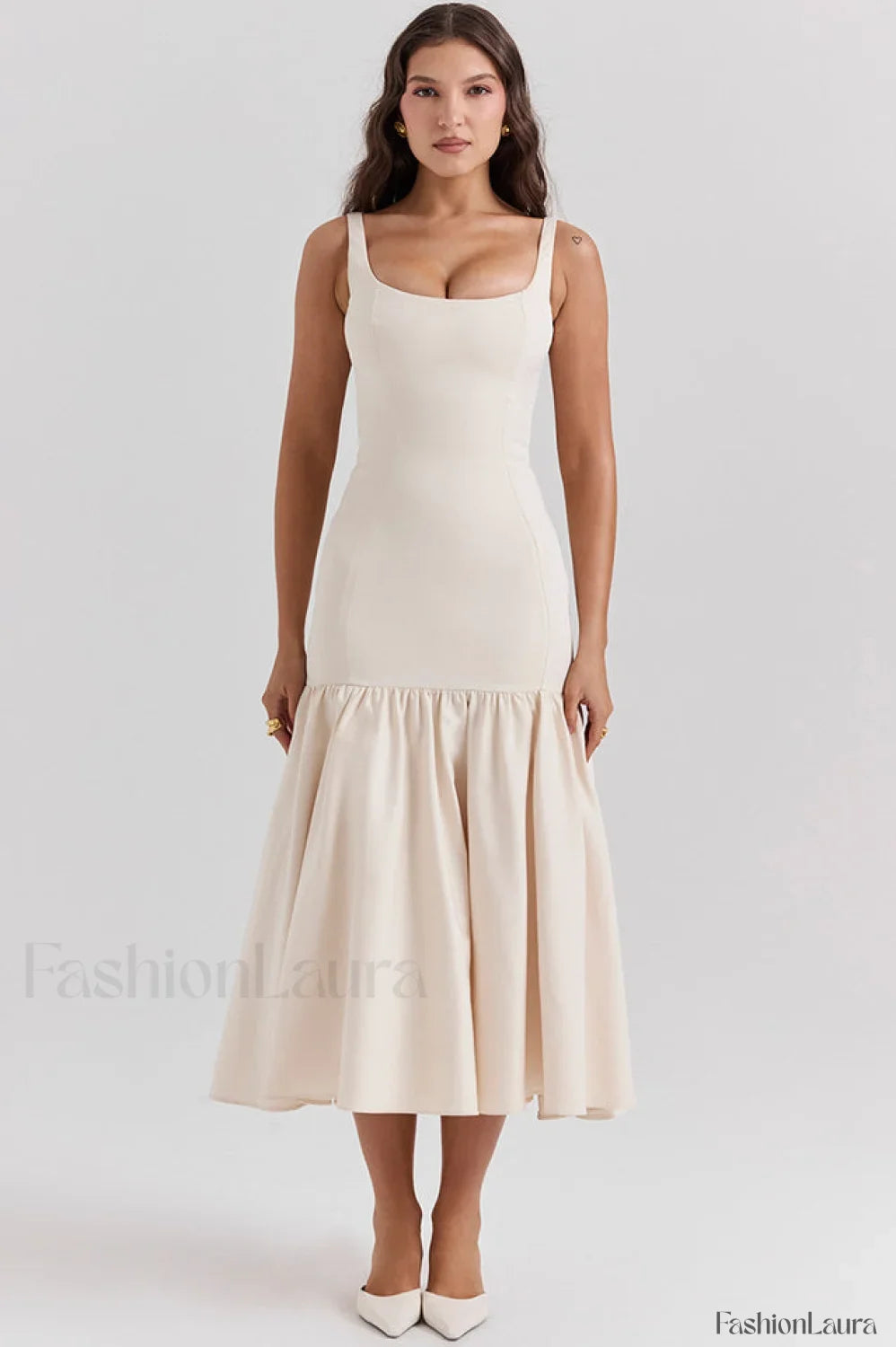 Vestido Midi Amore con Cintura Caída