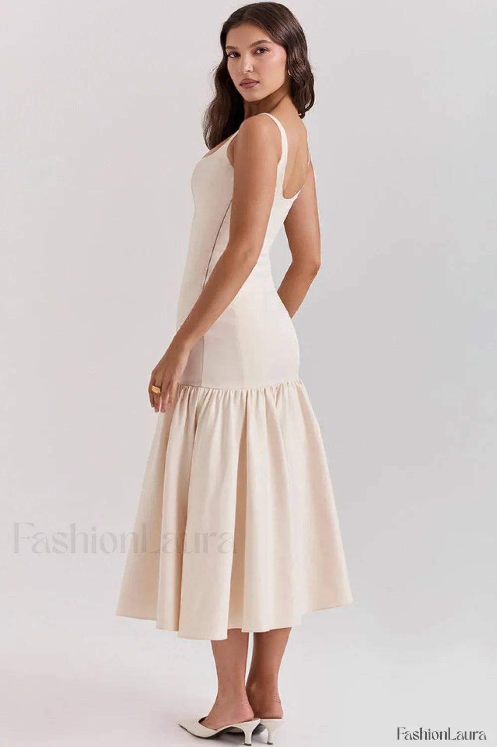 Vestido Midi Amore con Cintura Caída